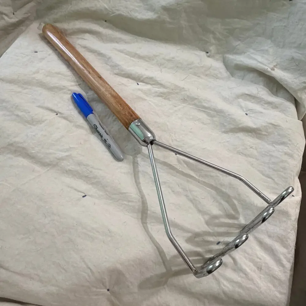 Vtg Industrial Commercial Long Handle Wire Potato Masher Food Smasher Heavy Duty